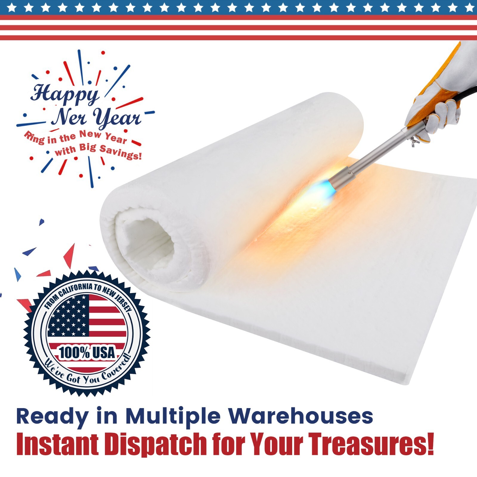Ceramic Fiber Insulation, 31″x24″x1″ Thick, 2600F Fireproof Insulation Blanket