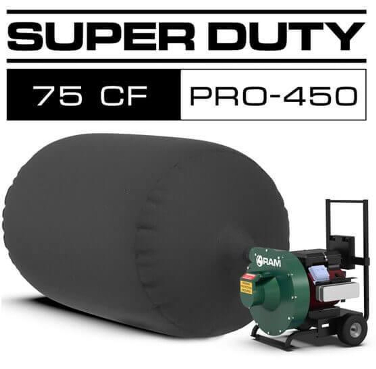 (2-Pack) RAM Insulation Vacuum Bag Super Duty Black 75CF PRO-450 6X4FT NEW