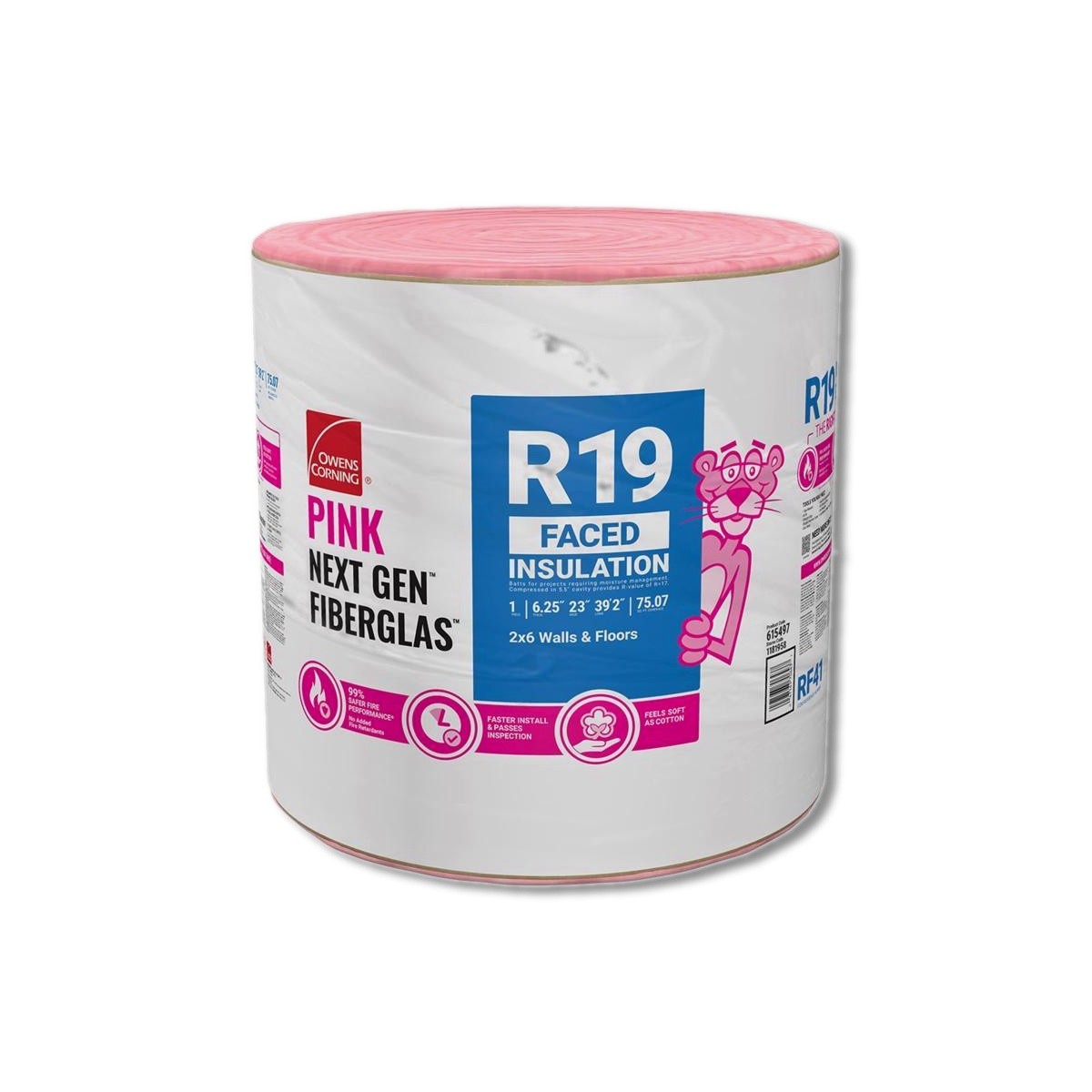 R19 Kraft Faced Fiberglass Insulation Roll 75.07 sq ft OCRF41
