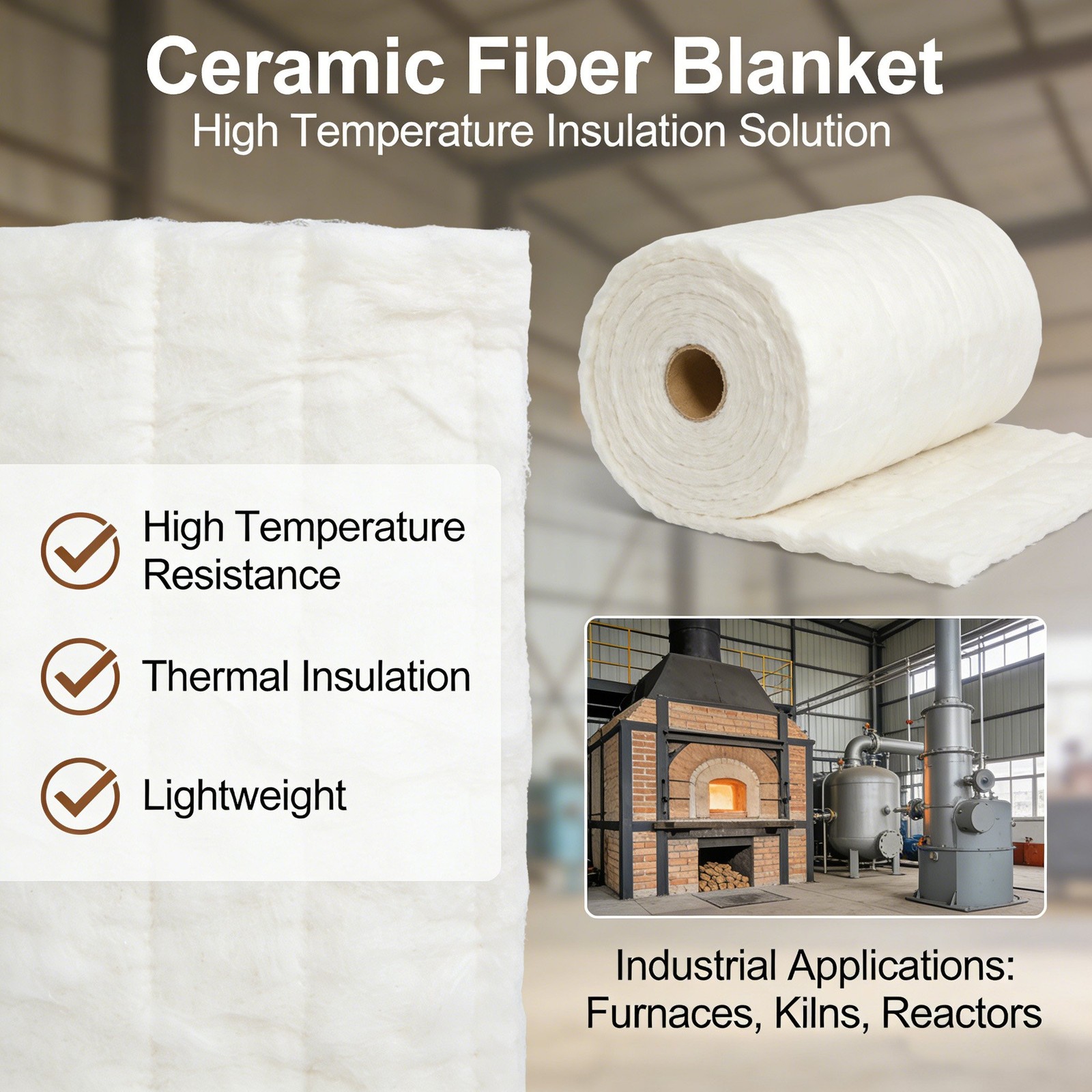 MODIGT Flame Retardant Industrial Safe Ceramic Fiber for Pipe Insulation
