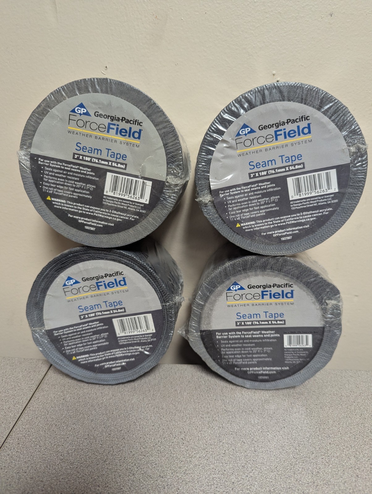 Georgia-Pacific 4pc ForceField Seam Tape 3″ x 180′ Weather Barrier Tape