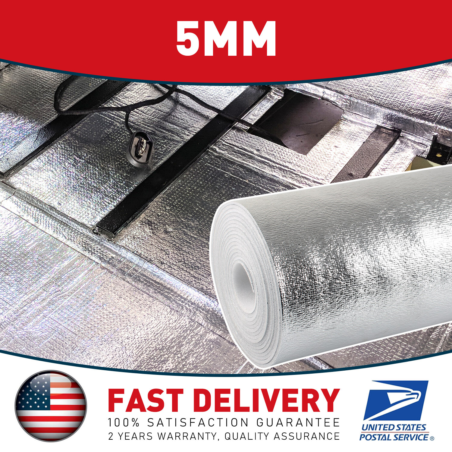 80″x40″ Reflective Foam Heat Shield Thermal Insulation Radiant Barrier Material
