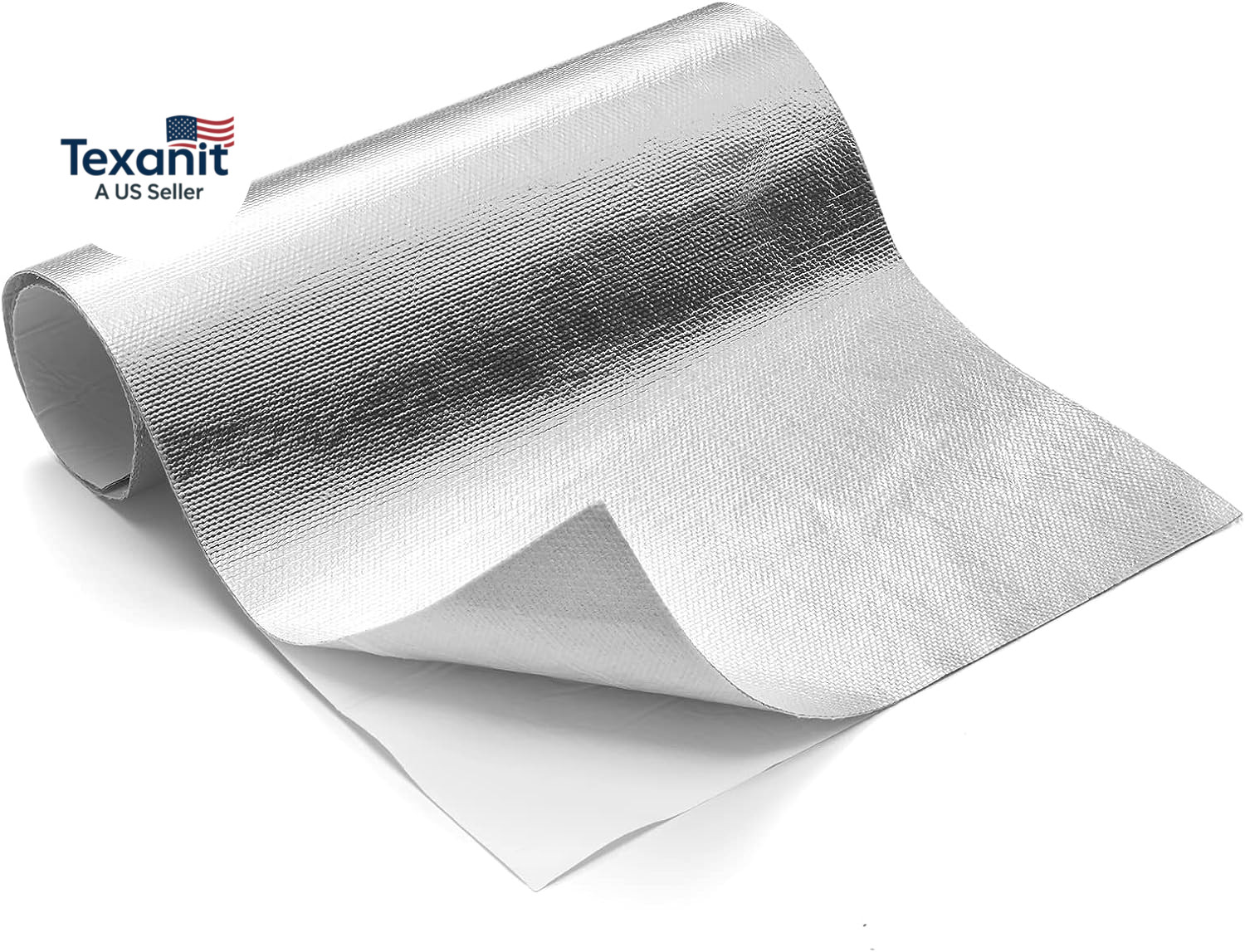 Aluminized Heat Shield Mat Thermal Barrier Adhesive Backed Heat Blanket 12” X 2