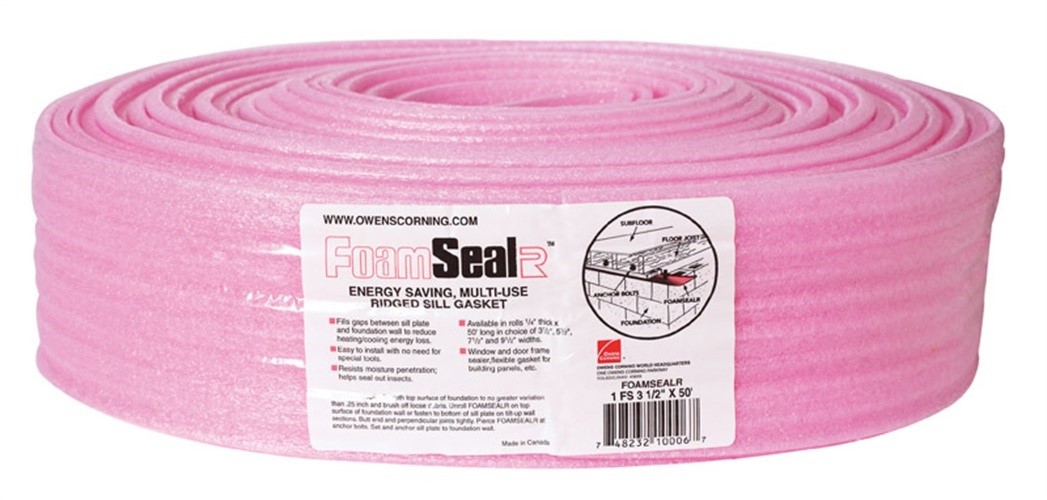 Owens Corning 1FS Fiberglass 14-1/2 sq. ft. Sill Sealer 50L ft.x3.5W in. 12 Pack