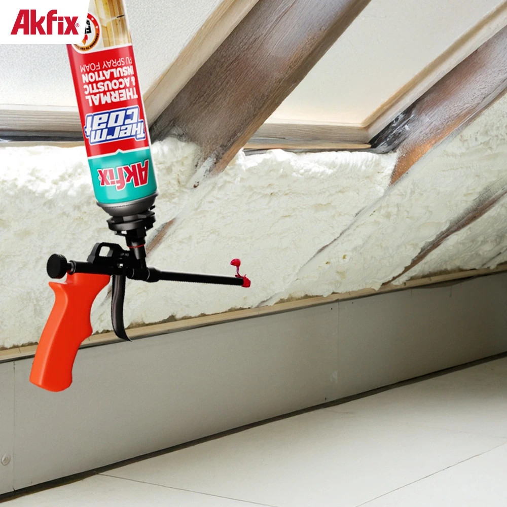 Akfix Thermcoat Spray Foam Insulation Kit Closed Cell Fire Rated 120 Sq Ft W/Gun
