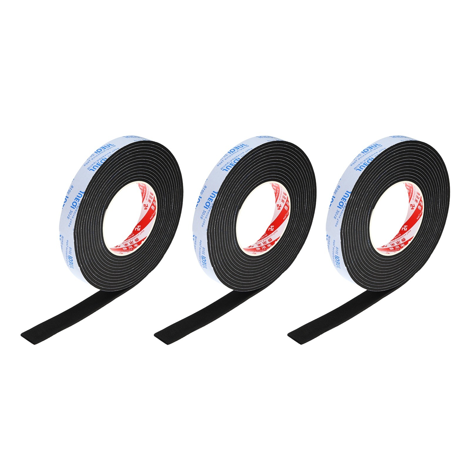 3Pcs 3/4″W x 1/8″T x16.4Ft EVA Single Sided Foam Tape Multipurpose Sealing Strip
